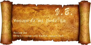 Veszprémi Beáta névjegykártya